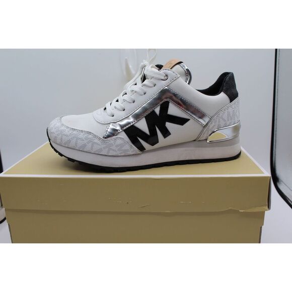 Michael Kors Maddy Two-Tone Logo Trainer - Picture 6 of 12